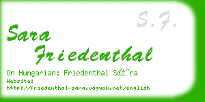 sara friedenthal business card